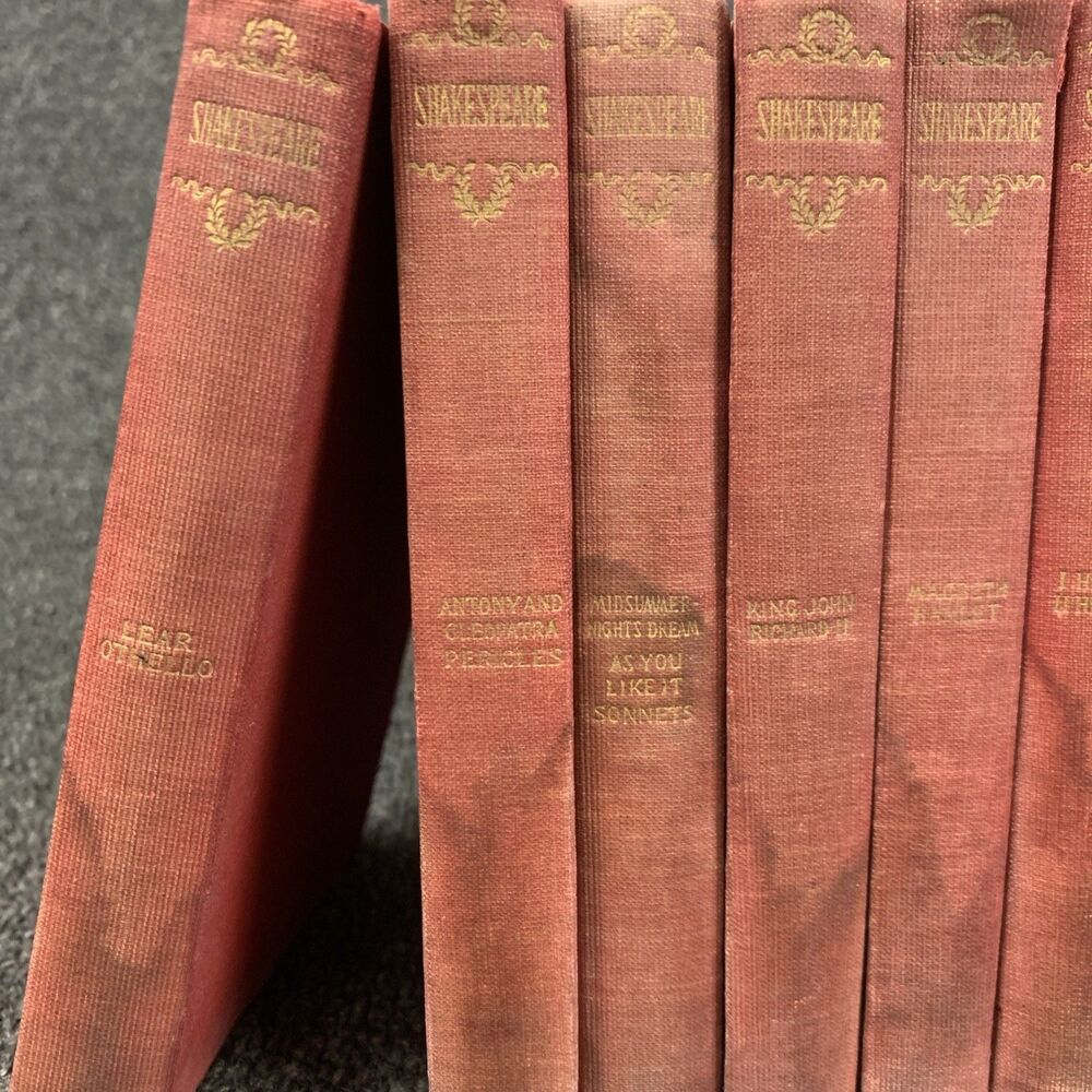 1897 The Plays Of William Shakespeare Lot Of 15 Red Doubleday Henry Morley - Picture 2 of 16
